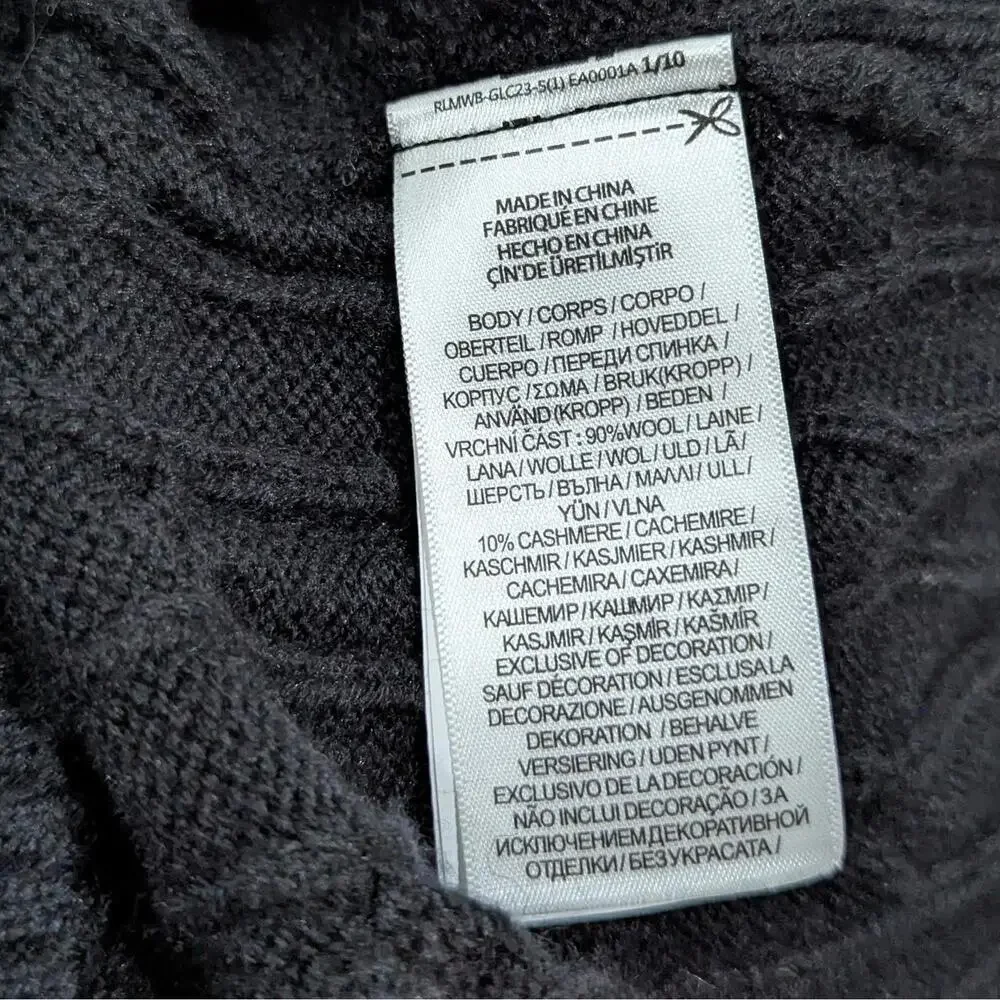 Polo Ralph Lauren Men's Wool/Cashmere Cable Knit 1/4 Zip Sweater - Black - NWT - Picture 5 of 9